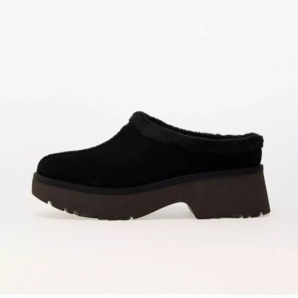 UGG NEW HEIGHTS COZY CLOG BLACK SUEDE SLIP ON WOMEN'S SHOES SIZE US 9 NEW - Picture 1 of 7